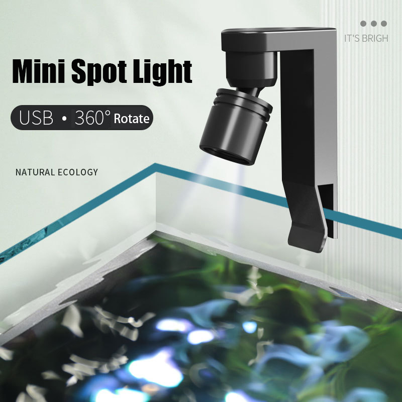 Aquarium Plant Light - USB Kelepçe Işık Su Geçirmez Beyaz/Sarı