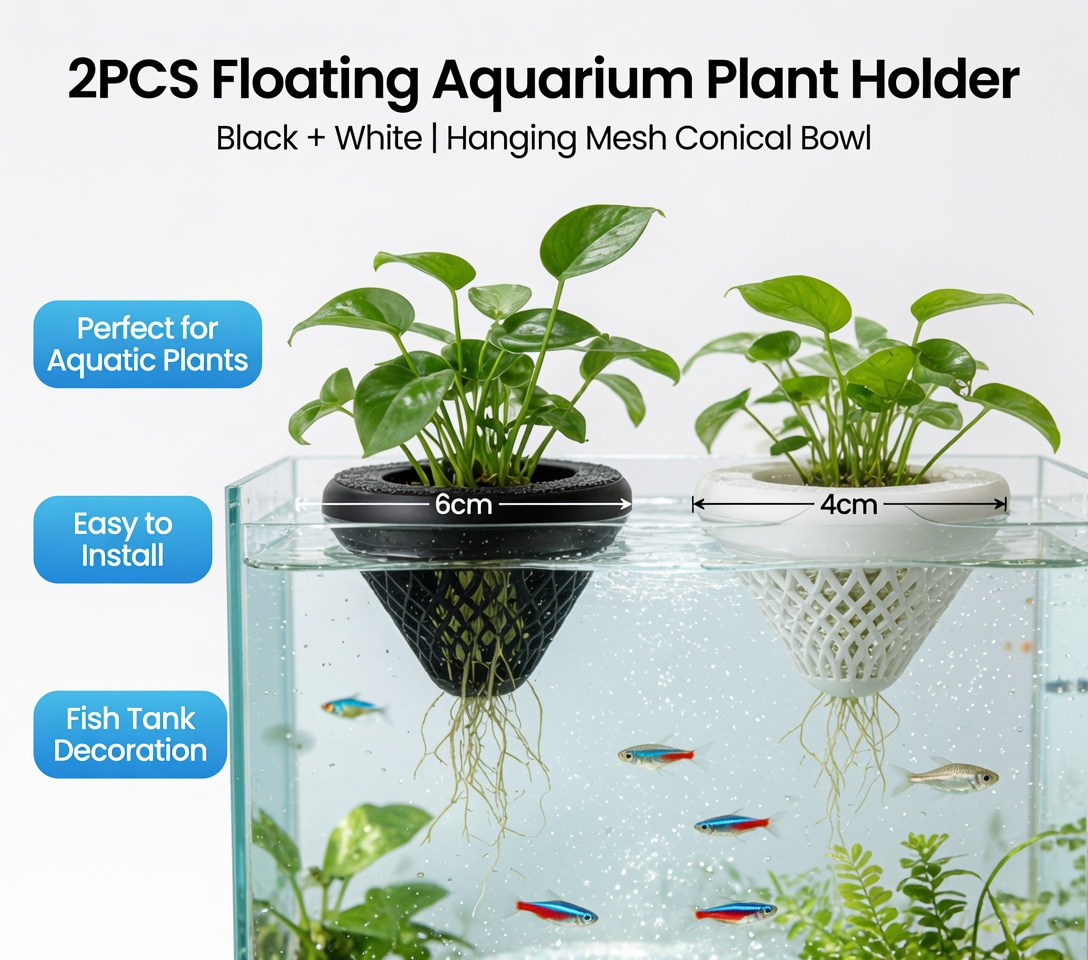 2 adet yüzen akvaryum bitki tu - Plant Aquarium Pot incelemesi ve fiyatı